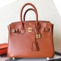 Hermes Birkin 25 Handmade Bag In Gold Swift Leather JM1528Hd99