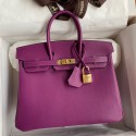 Hermes Birkin 25 Retourne Handmade Bag In Anemone Swift Calfskin JM1954JB13