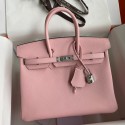Hermes Birkin 25 Retourne Handmade Bag In Rose Sakura Epsom Calfskin JM1126Wx63