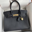 Hermes Birkin 30 Retourne Handmade Bag In Black Epsom Calfskin JM1054jI77