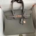 Hermes Birkin 30 Retourne Handmade Bag In Gris Meyer Clemence Leather JM214de71