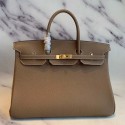 Hermes Birkin 40 Handmade Bag In Taupe Clemence Leather JM2021iT17