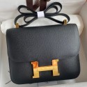 Hermes Constance 24 Handmade Bag In Black Epsom Calfskin JM2064qD73