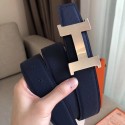 Hermes Constance Belt Buckle & Blue Epsom 38 MM Strap JM2012jC82
