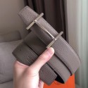 Hermes H d'Ancre Reversible Belt In Grey/Noir Leather JM1377tu77
