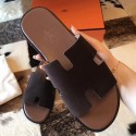 Hermes Izmir Sandals In Chocolate Suede Leather JM01qs43