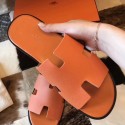 Hermes Izmir Sandals In Orange Epsom Leather JM1585fN93