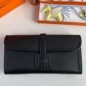 Hermes Jige Elan 29 Clutch Bag In Black Swift Calfskin JM129hs91