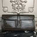 Hermes Jige Elan 29 Clutch In Chocolate Crocodile Leather JM507jk62