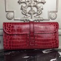 Hermes Jige Elan 29 Clutch In Dark Red Crocodile Leather JM1087io40