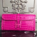 Hermes Jige Elan 29 Clutch In Rose Red Crocodile Leather JM2081zR31