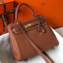 Hermes Kelly 25cm Retourne Bag In Gold Clemence Leather JM418cC72
