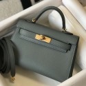 Hermes Kelly Mini II Bag In Vert Amande Epsom Leather GHW JM261jq27