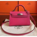 Hermes Kelly Mini II Handmade Bag In Rose Tyrien Epsom Leather JM309dM16