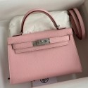 Hermes Kelly Mini II Sellier Handmade Bag In Rose Sakura Epsom Calfskin JM1826Hd99