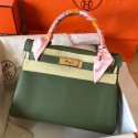 Hermes Kelly Retourne 28 Handmade Bag In Canopee Clemence Leather JM1896vp28