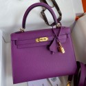 Hermes Kelly Sellier 25 Handmade Bag In Anemone Epsom Calfskin JM1707KD87