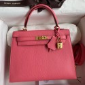 Hermes Kelly Sellier 25 Handmade Bag In Rose Lipstick Mysore Goatskin JM1118jC82
