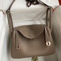 Hermes Lindy 26 Handmade Bag In Taupe Clemence Leather JM1869Bk18