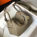 Hermes Lindy Mini Bag In Tourterelle Clemence Leather GHW JM314Zf62