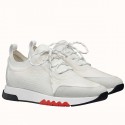 Hermes Men's Addict Sneakers In White Knit JM1863jo45