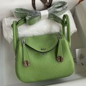 Hermes Mini Lindy Handmade Bag In Vert Cypres Clemence Leather JM1704de71