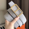 Hermes Officier Belt Buckle & White 38MM Strap JM947Ym74