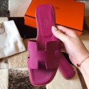 Hermes Oran Slide Sandals In Anemone Epsom Calfskin JM1823zN56