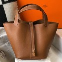 Hermes Picotin Lock 22 Bag In Gold Clemence Leather JM789io40