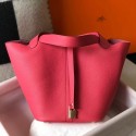 Hermes Picotin Lock 22 Bag In Rose Lipstick Clemence Leather JM1197zd42