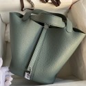 Hermes Picotin Lock 22 Handmade Bag in Vert Amande Clemence Leather JM677Bk18