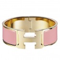 Hermes Pink Enamel Clic Clac H PM Bracelet JM351Ym74