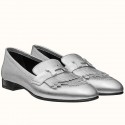 Hermes Royal Loafers In Silver Metallic Lambskin JM681fo19