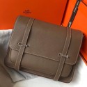 Hermes Steve 35 Messenger Bag In Taupe Clemence Calfskin JM599yC28