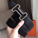 Hermes Tonight 38MM Reversible Belt In Black Clemence Leather JM970PC54