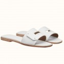 Hermes View Sandals In White Calfskin leather JM502Ix66