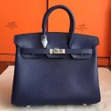 Hot Hermes Birkin 25 Handmade Bag In Sapphire Epsom Calfskin JM2008Oa46