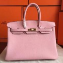 Imitation Hermes Birkin 40 Handmade Bag In Pink Clemence Leather JM484nD28