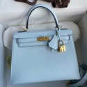 Imitation Hermes Kelly Sellier 25 Handmade Bag In Celeste Epsom Calfskin JM1637NC66