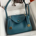 Imitation Hermes Lindy 26 Handmade Bag In Vert Bosphore Clemence Leather JM972Nj42