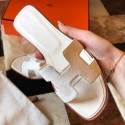 Imitation Hermes Oran Slide Sandals In Beton Epsom Calfskin JM59bO20