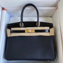 Imitation Hermes Touch Birkin 30 Bag In Black Shiny Niloticus Crocodile Skin JM1568Nj42