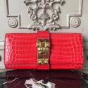 Knockoff AAAAA Hermes Medor Clutch Bag In Cherry Crocodile Leather JM1579IC64