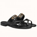 Knockoff Hermes Claire Sandals In Black Calfskin JM1697jI43