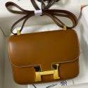 Knockoff Hermes Constance 24 Handmade Bag In Gold Barenia Calfskin JM1591mD64
