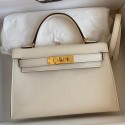 Knockoff Hermes Kelly Mini II Sellier Handmade Bag In Nata Epsom Calfskin JM1557YI96