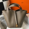 Knockoff Hermes Picotin Lock 22 Bag In Taupe Clemence Leather JM1622cL56