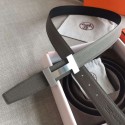 Knockoff High Quality Hermes Quizz 32mm Reversible Belt In Grey Clemence Leather JM690PP96