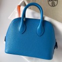 Replica Best Quality Hermes Bolide 1923 Mini Handmade Bag In Blue Frida Chevre Mysore Leather JM1647wU18