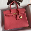 Replica Hermes Birkin 25 Retourne Handmade Bag In Rose Lipstick Clemence Leather JM861mQ18